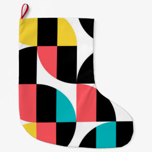 Grande Chaussette De Noël motif graphique urbain, tendance, coloré, moderne