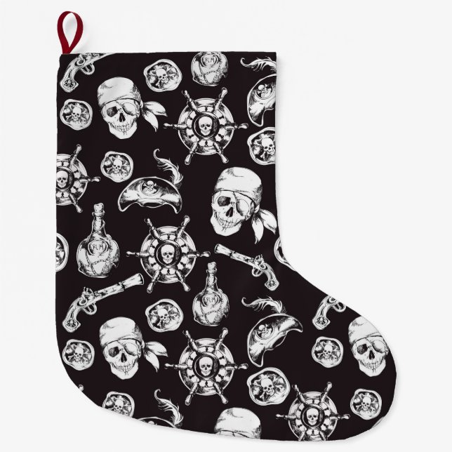 Grande Chaussette De Noël Motif pirate (Devant)
