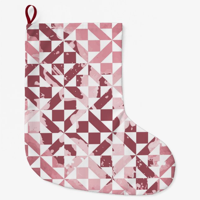 Grande Chaussette De Noël Motifs d'aquarelle 2 (Devant)