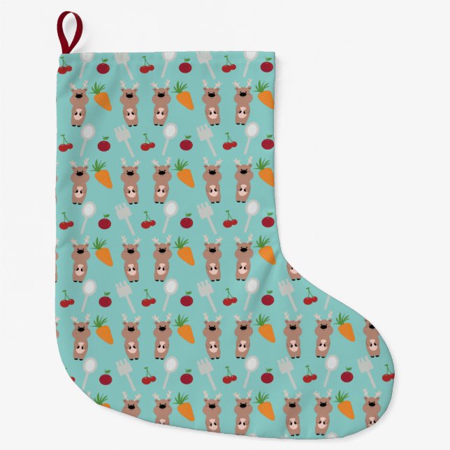 Grande Chaussette De Noël Motifs de cerfs (Devant)