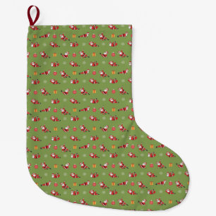Grande Chaussette De Noël Motifs de Noël sans couture Pilates Santa