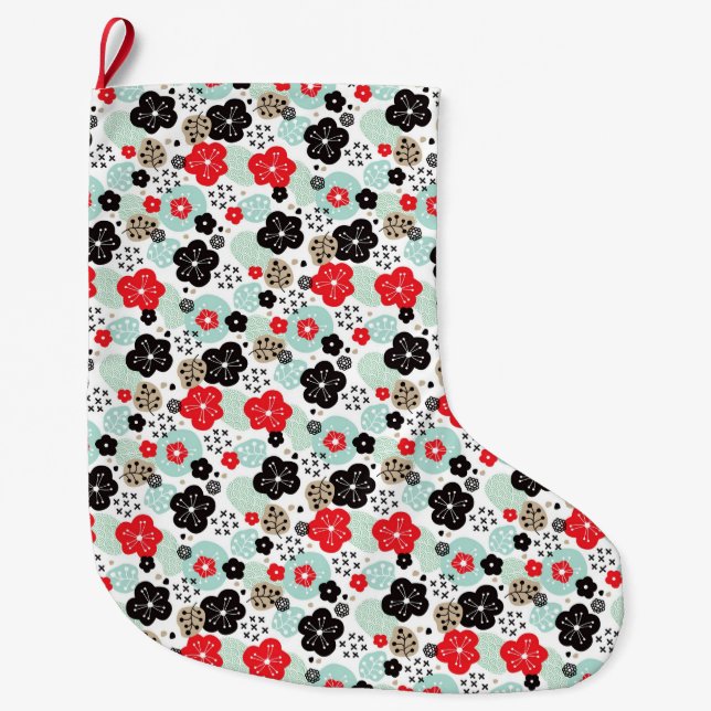Grande Chaussette De Noël Motifs japonais mignons de conception (Devant)