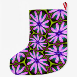 Grande Chaussette De Noël Motifs marguerite violet