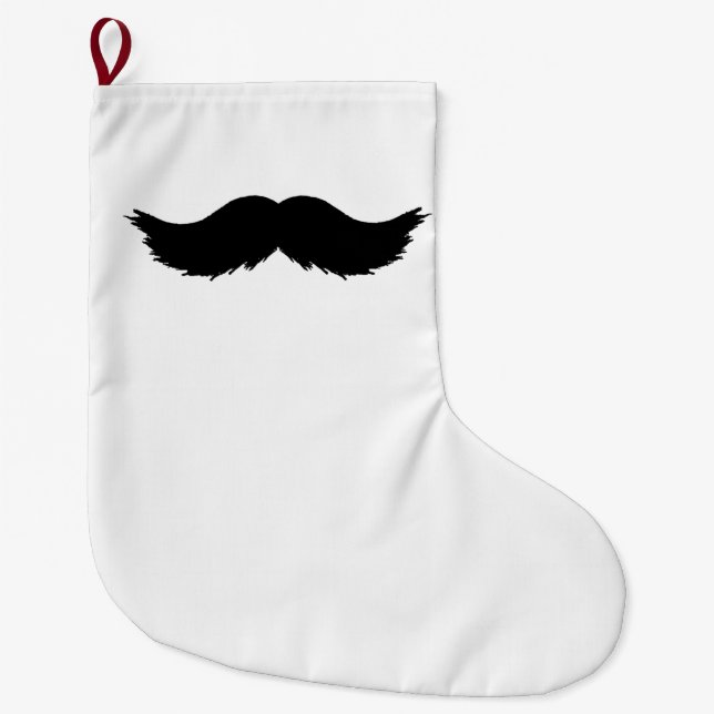 Grande Chaussette De Noël Moustache noire furtive (Devant)