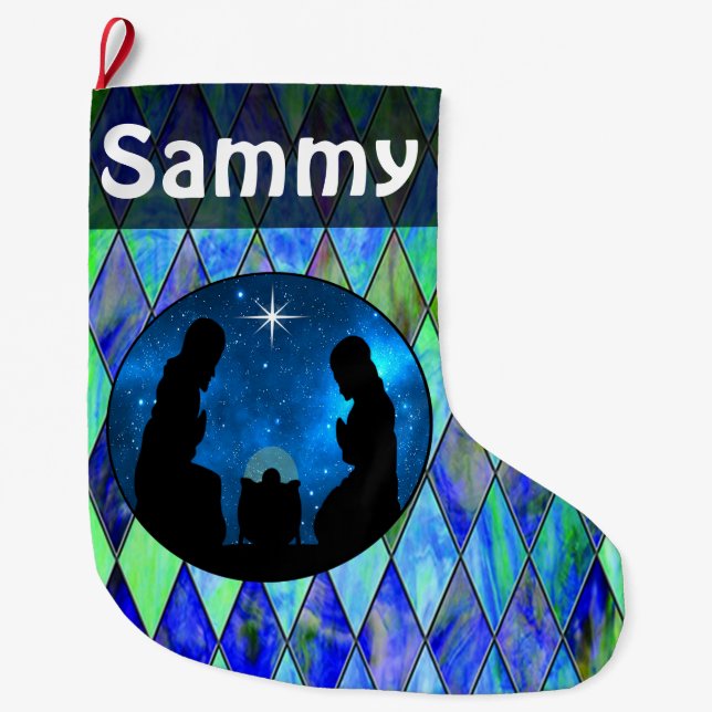 Grande Chaussette De Noël Nativité (Devant)