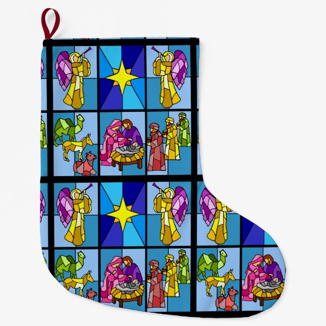 Grande Chaussette De Noël Nativité  (Devant)