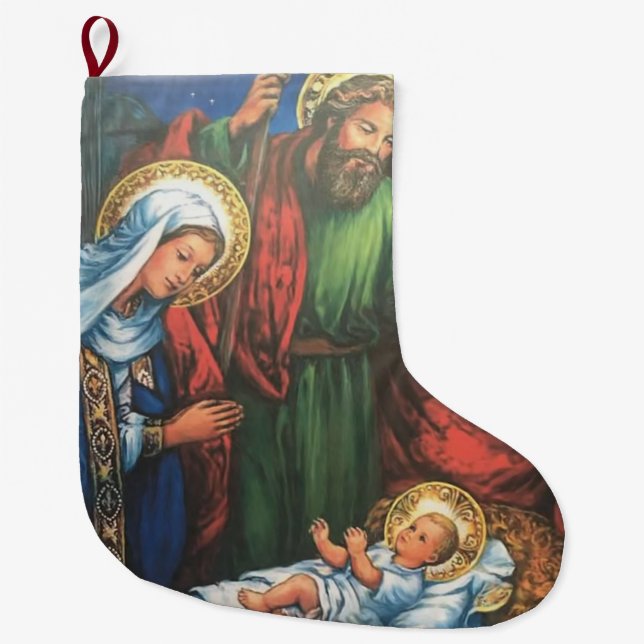 Grande Chaussette De Noël Nativité (Devant)
