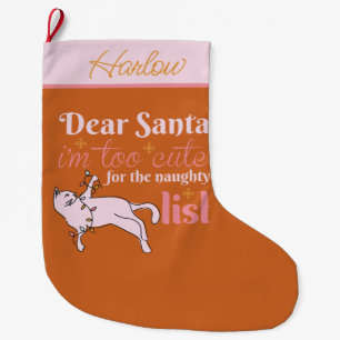 Grande Chaussette De Noël Naughty Chat Noël