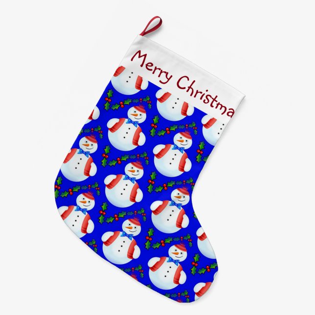 Grande Chaussette De Noël Neige (Devant (Accrochage))