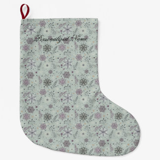 Grande Chaussette De Noël Neige Vintage