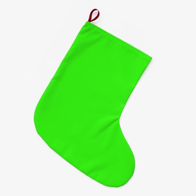 Grande Chaussette De Noël Neon Green Custom Christmas Stocking (Devant (Accrochage))