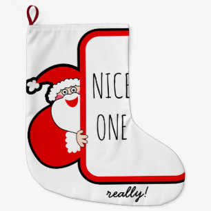 Grande Chaussette De Noël Nice Une typographie Noël Stocker drôle Père Noël