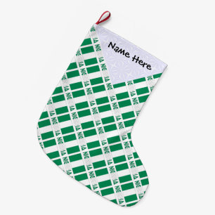 Grande Chaussette De Noël Nigeria Drapeau nigérian Carrelé Personnalisation
