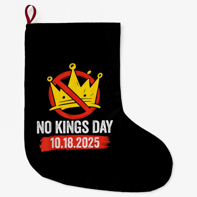 Grande Chaussette De Noël No Kings Day Patriotic No Kings 2025 (Devant)