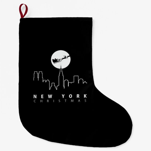 Grande Chaussette De Noël Noël à New York (Devant)