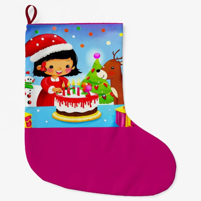 Grande Chaussette De Noël Noël Anniversaire 7 (Devant)