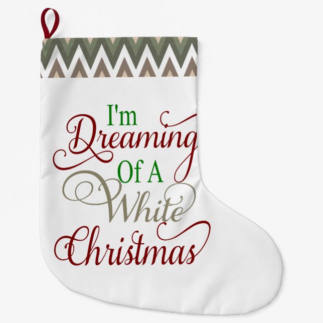 Grande Chaussette De Noël Noël blanc Stocker (Devant)