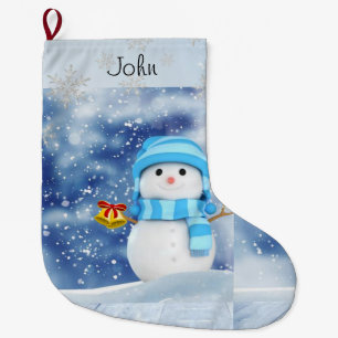 Grande Chaussette De Noël Noël, bonhomme de neige de Noël