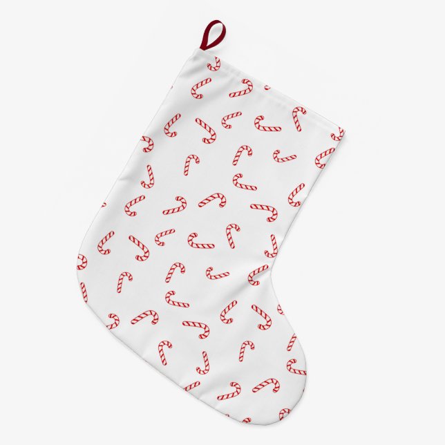 Grande Chaussette De Noël Noël Canne à Sucre (Devant (Accrochage))