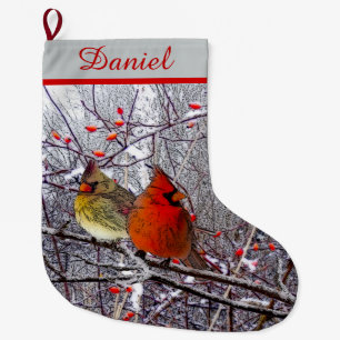 Grande Chaussette De Noël Noël cardinal