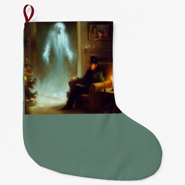 Grande Chaussette De Noël Noël Carol Fantôme de Noël Passé (Devant)