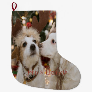 Grande Chaussette De Noël Noël, Chiens Amoureux