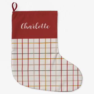 Grande Chaussette De Noël Noël coloré moderne Nom personnalisé Stocking