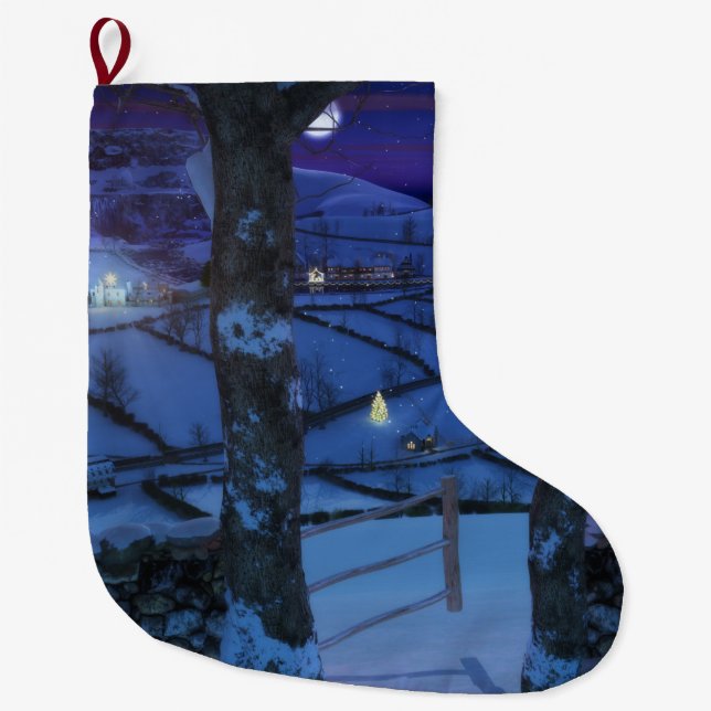 Grande Chaussette De Noël Noël dans la réserve de verre (Devant)