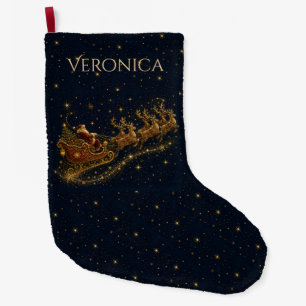 Grande Chaussette De Noël Noël dans les Étoiles Le Traîneau du Père Noël