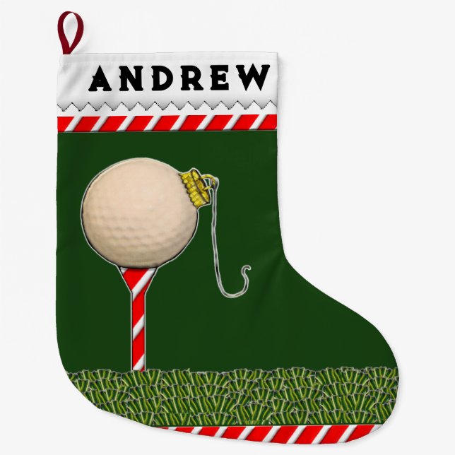 Grande Chaussette De Noël Noël de golf (Devant)