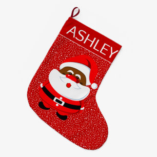 Grande Chaussette De Noël Noel de Noël afro-américain