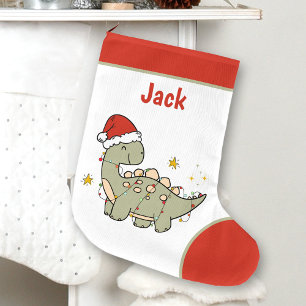 Grande Chaussette De Noël Noël Dinosaur Père Noël Nom du chapeau Enfants