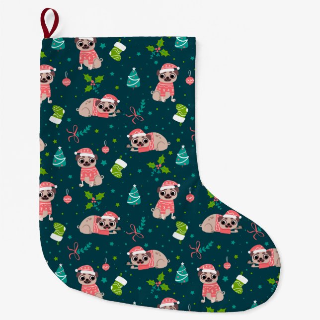 Grande Chaussette De Noël Noël drôle (Devant)