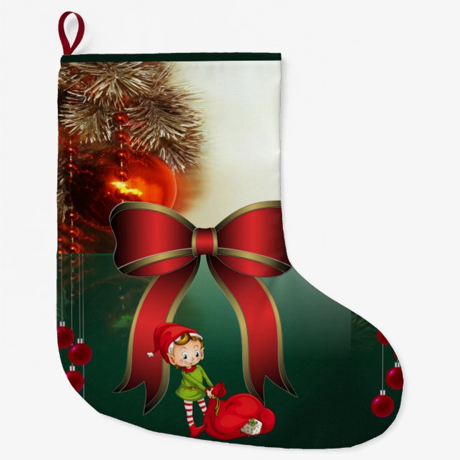 Grande Chaussette De Noël Noël, Elfe (Devant)