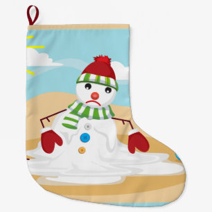 Grande Chaussette De Noël noël en juillet bonhomme de neige xmas stockage