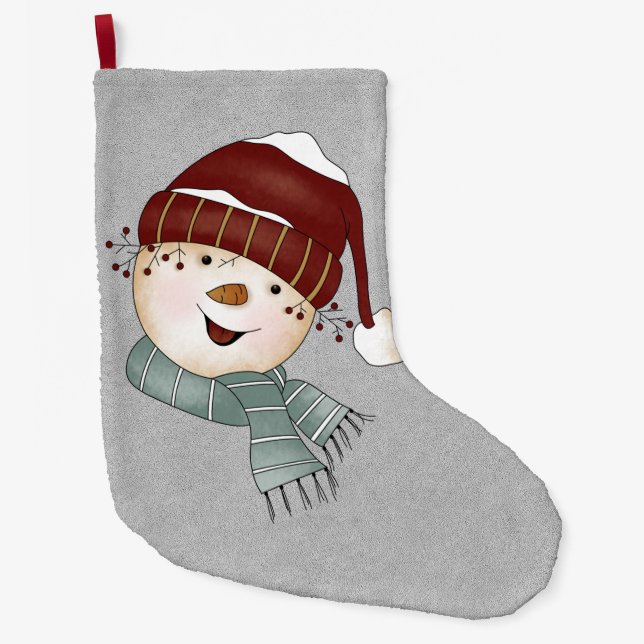 Grande Chaussette De Noël Noël hivernal de neige personnalisé (Devant)