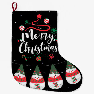 Grande Chaussette De Noël Noël Jingle Bells Joyeuse Salutations Collection