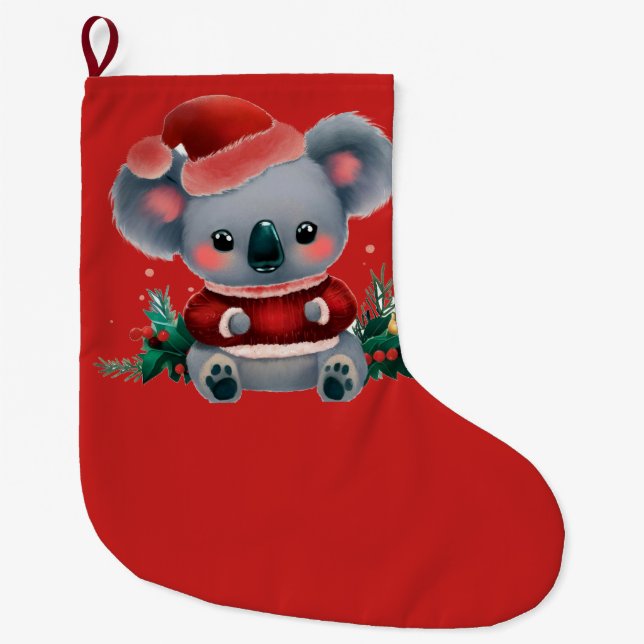 Grande Chaussette De Noël Noël Koala 3 (Devant)