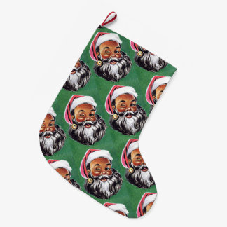 Grande Chaussette De Noël Noël noir du Père Noël afro-américain