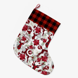 Grande Chaussette De Noël Noël noir et rouge