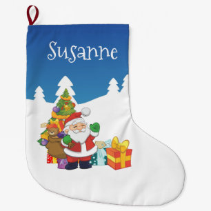 Grande Chaussette De Noël Noël nommé fait sur commande Père Noël