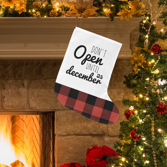 Grande Chaussette De Noël Noël n'ouvre pas | Vacances (Créateur téléchargé)