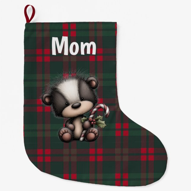 Grande Chaussette De Noël Noël ourson mignon personnalisé  (Devant)