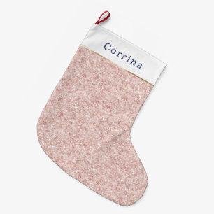 Grande Chaussette De Noël Noël Pailleté Rose Fardé Brillante