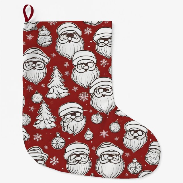 Grande Chaussette De Noël Noël Père Noël (Devant)