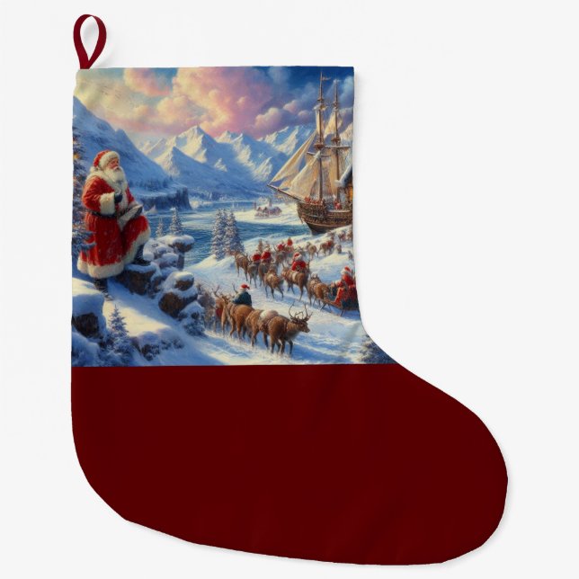 Grande Chaussette De Noël Noël Père Noël 6 (Devant)