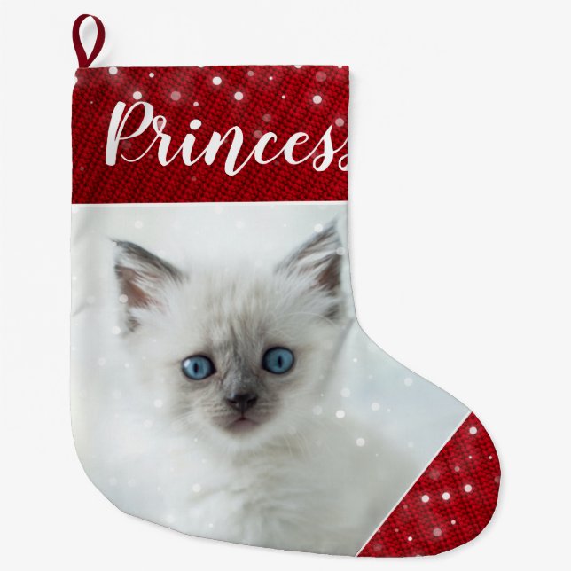 Grande Chaussette De Noël Noël Personnalisé Animaux de compagnie photo Stock (Devant)