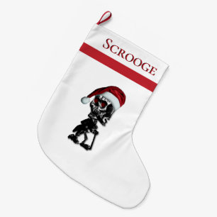 Grande Chaussette De Noël Noël Texte personnalisé Squelette dans Santa Hat N