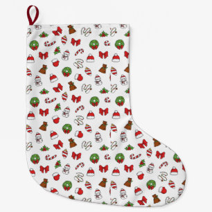 Grande Chaussette De Noël Noël Vacances Mignonne Décoration Santa Hat