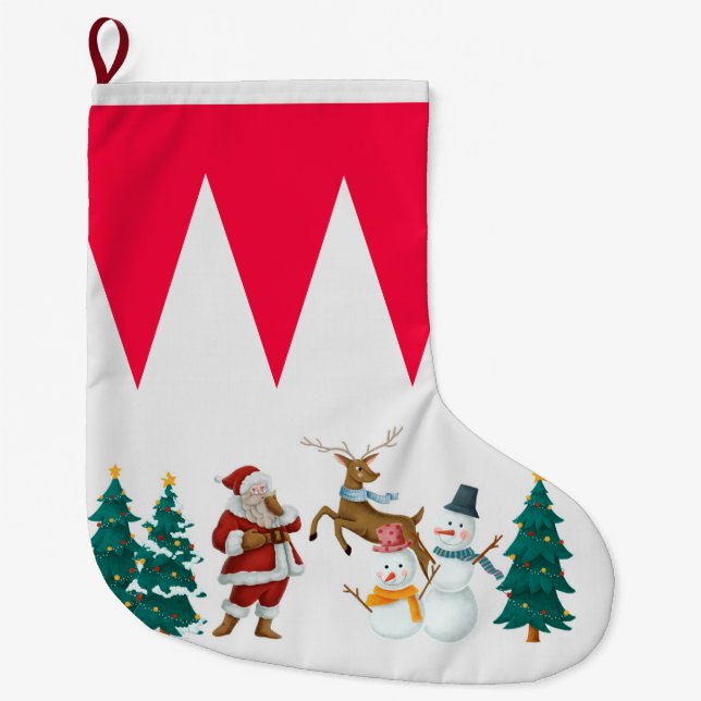 Grande Chaussette De Noël Noël vintage (Devant)